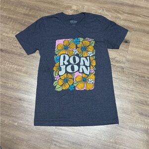 Ron Jon Dark Gray T-Shirt with Floral Design